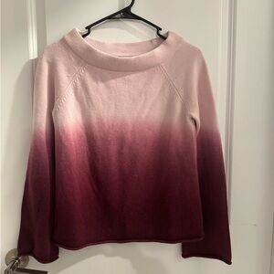 LOFT Ombre Pink Crew Neck Sweater